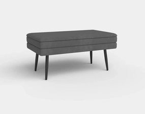 Bancheta VELVA, gri inchis/negru, stofa catifelata/metal, 78x35x40 cm