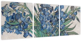 Tablou - Vincent van Gogh, Irises, reproducere (cu ceas) (90x30 cm)