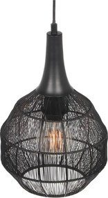 Lustră negru-mat cu abajur din metal Soraya – Trio