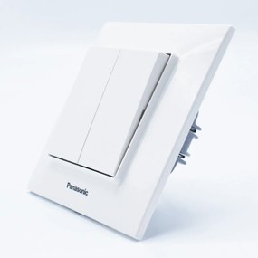 Intrerupator dublu, 10A, IP20, Alb, Panasonic Arkedia Slim