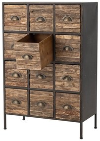 Comodă neagră/maro din metal 60,5x92x33,5 cm Matteo – Bloomingville