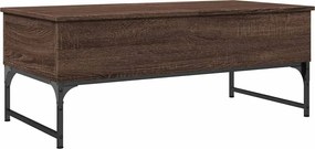 vidaXL Măsuță de cafea, stejar maro, 100x50x40cm, lemn prelucrat/metal