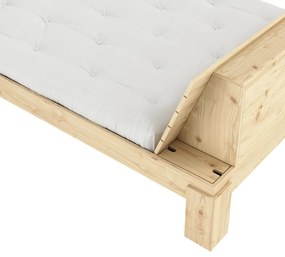 Pat matrimonial în culoare naturală din lemn de pin cu somieră 140x200 cm Layers – Karup Design