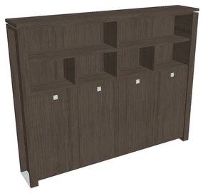 Dulap înalt pentru haine Verno+ 260 x 46 x 210 cm, cu rafturi, stejar antracit