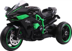 Motocicleta Electrica cu Acumulator Pentru Copii NOVOKIDS™ Ninja Trio Motocross, 3-8 ani, Max 30 kg, Cu Melodii si Lumini LED, Bluetooth, 3 Roti,