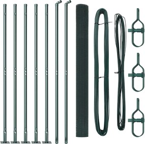 vidaXL Stâlp de gard. Verde 10 x 1,5 m (plasă de 16 x 16 mm)