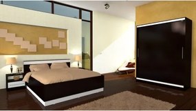 Dormitor Verona cu pat 140x200 cm, Wenge / Vanilie