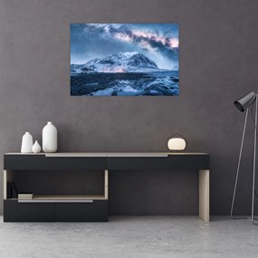 Tablou cu munți și ceul cu stele (90x60 cm)