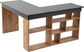 Birou VESPER, gri antracit/pin atlantic, PAL melaminat, 130x120x72 cm