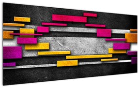 Tablou - Abstrac colorat, fundal negru (120x50 cm)