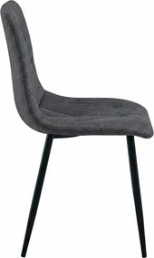 Scaun gri inchis LIBRA STONE GREY cu picioare negre