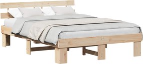 vidaXL Cadru de pat natural 160 x 200 cm Lemn de pin masiv