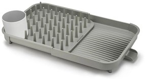 Scurgător de vase gri ajustabil din plastic 34x37 cm Duo – Joseph Joseph
