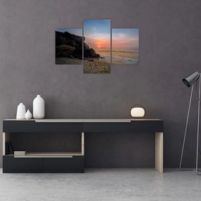 Tablou apusului de soare pe plajă (90x60 cm)