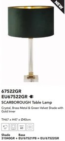 Veioza/Lampa de masa design modern Scarborough, verde