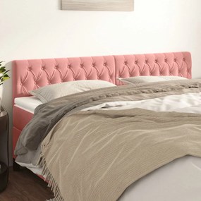 Tablii de pat, 2 buc, roz, 100x7x78 88 cm, catifea 2, Roz, 200 x 7 x 78 88 cm