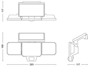 Philips - Proiector solar LED de perete cu senzor NYSIL 3xLED/8,7W/3,7V IP65