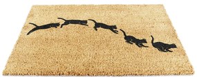 Covoraș de intrare din fibre de nucă de cocos 40x60 cm Jumping Cats – Artsy Doormats