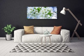 Tablou pe panza canvas Petale Floral Verde Alb
