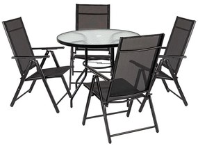Set mobilier de grădină Tessa 4+1 negru
