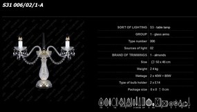 Veioza 2 brate cristal Bohemia S31 006/02/1-A