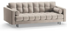 Canapea bej extensibilă, cu spațiu de depozitare cu tapițerie din catifea 222 cm Bali – Cosmopolitan Design