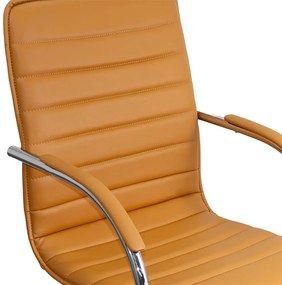 Scaun de așteptare bej OFF 835 din piele ecologică și cadru metalic rezistent