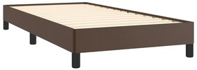 Cadru de pat, maro, 80x200 cm, piele ecologica Maro, 25 cm, 80 x 200 cm