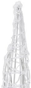 Piramida decorativa con de lumini cu LED alb rece 60 cm acril 1, Alb rece, 60 cm
