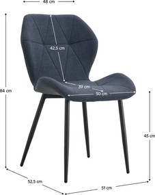 Scaun de dining, gri închis / negru, MAKENA TIP 2