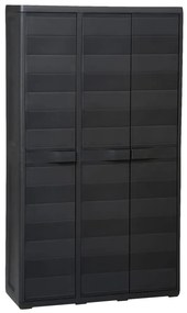 vidaXL Dulap de depozitare pentru grădină, cu 4 rafturi, negru