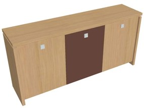 Dulap mic Verno 188 x 46 x 90 cm, uși combinate, stejar deschis / maro