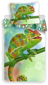 Lenjerie de pat copii fosforescenta Chameleon