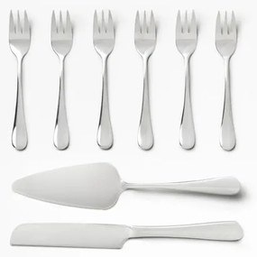 Furculițe pentru desert albe-argintii din oțel inoxidabil The Essentials Cake Tools – Printworks