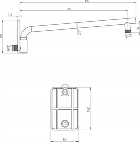 Brat de dus pivotant culoare alb Deante, Cascada Alb mat