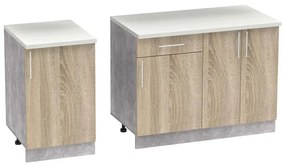 Set mobila bucatarie 4 buc Festa IV Pako World Sonoma 160x60x85 cm