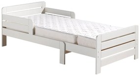 Pat pentru copii alb reglabil din lemn de pin cu somieră Jumper – Vipack