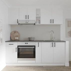 Set Bucatarie Karo V11, Alb, Blat Thermo 28 mm, L 200 cm