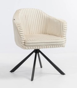 HR832 BAZĂ STEA Scaun Cappuccino Teddy Cord cu Bază Neagră