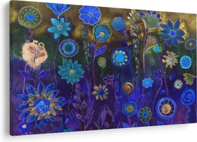 Tablou - Flori albastru închis (90x60 cm)