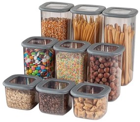 Set de Cutii pentru Depozitare, 9 Piese, Culoare Antracit, 964FRM1108
