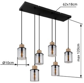 Lustră pe cablu Globo 15707-6H REID 6xE27/15W/230V