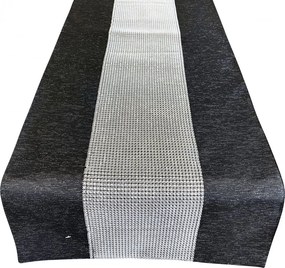 Față de masă neagră elegantă decorată cu zirconiu cubic Lățime: 40 cm | Lungime: 180 cm