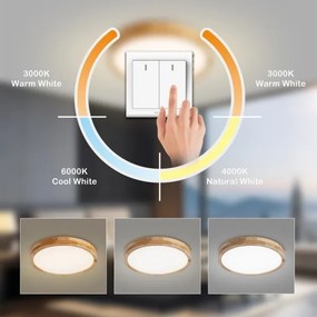 Brilagi - Plafonieră LED WOODLINE LED/24W/230V 3000/4000/6000K stejar Ø 30 cm