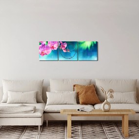 Tablou - Orhidee (cu ceas) (90x30 cm)