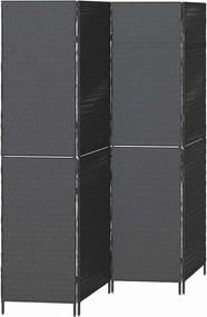 vidaXL Separator de cameră Manual Negru 195 x 180 cm poliratan