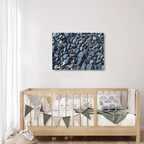 Tablou pe sticlă cu pietre pe plajă (70x50 cm)