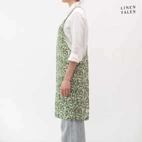 Șorț din in Evergreen Damask – Linen Tales