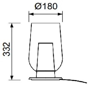 Veioza, Lampa de masa design modern Nora alb/ lemn