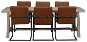 Masă de dining din lemn de stejar lăcuit Rowico Brooklyn, 220 x 95 cm, mat